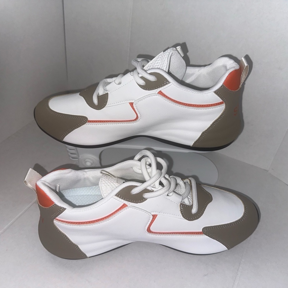 SMILIN Men's White Casual Sneakers size 10.5